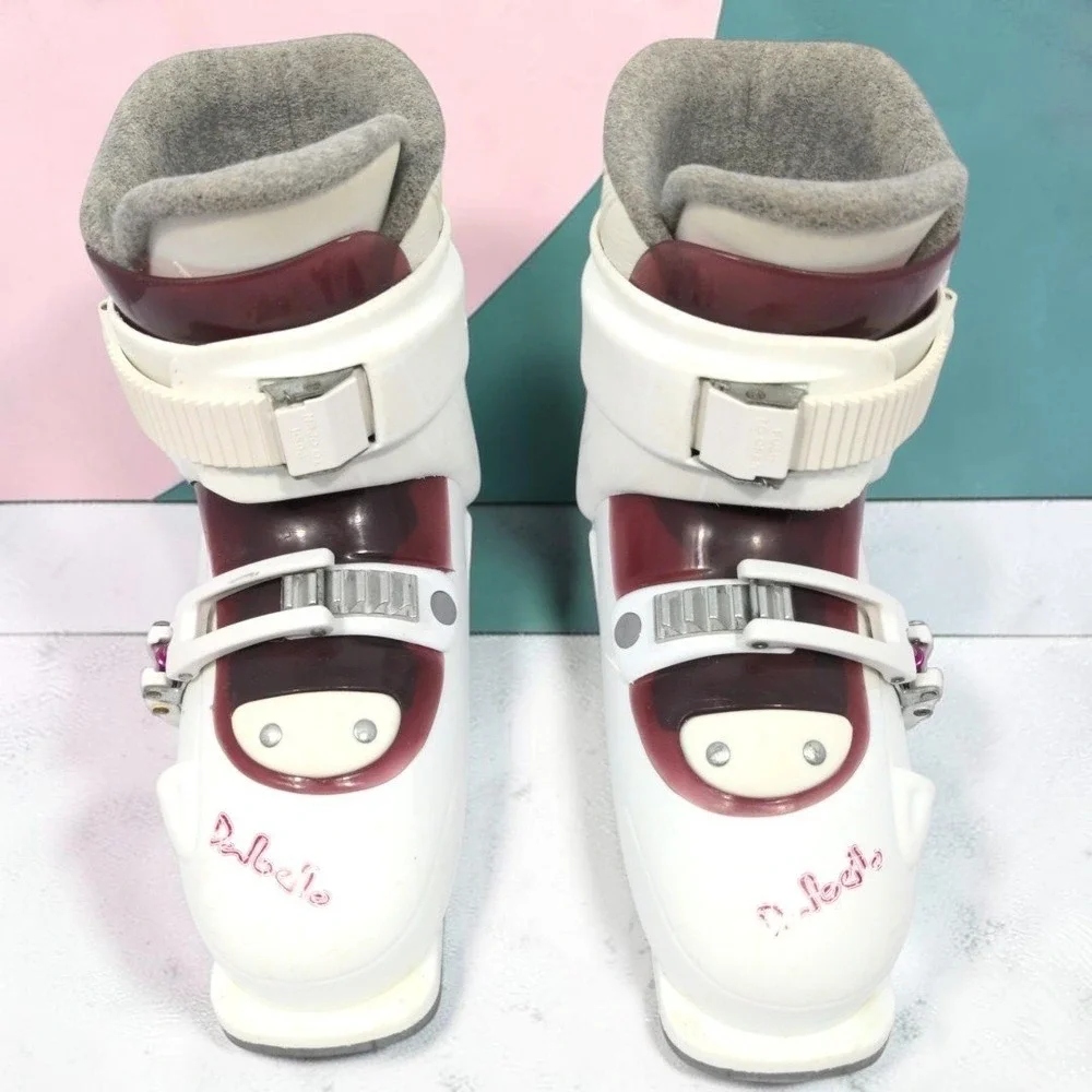 Dalbello Lilly 2 Girls Ski Boots Size 22.5 Mondo US 3.5-4.5 White Burgundy 262mm